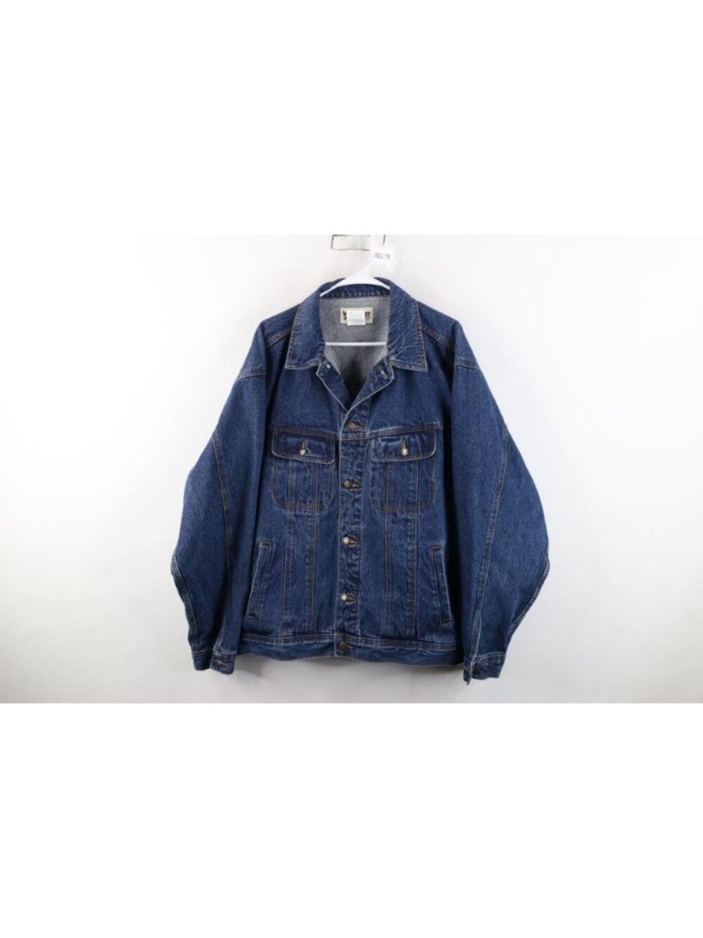 Vintage 90s Y2K Wrangler Mens 2XL XXL Faded Western Denim Jean Trucker Jacket